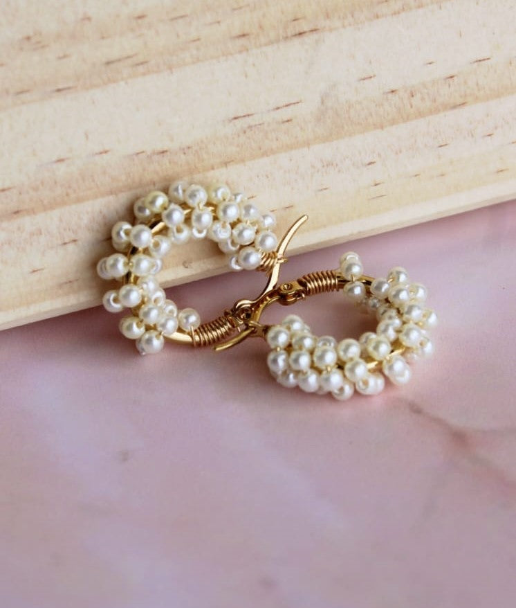 Pearl White Earrings (15mm)